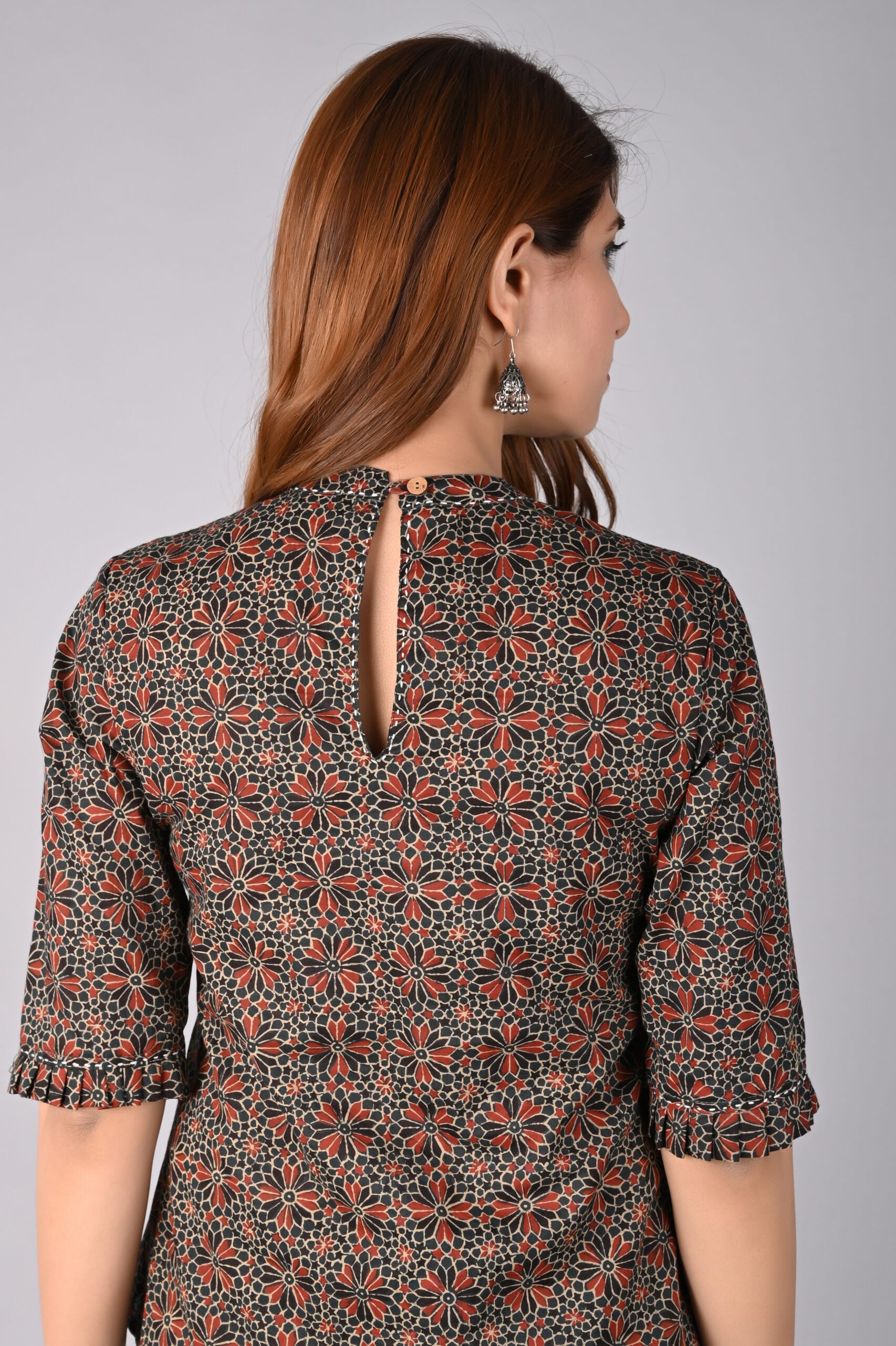 Ajrakh Printed High Neck Top