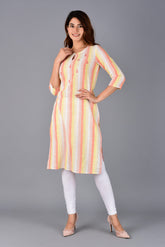 Orange Striped Kurti