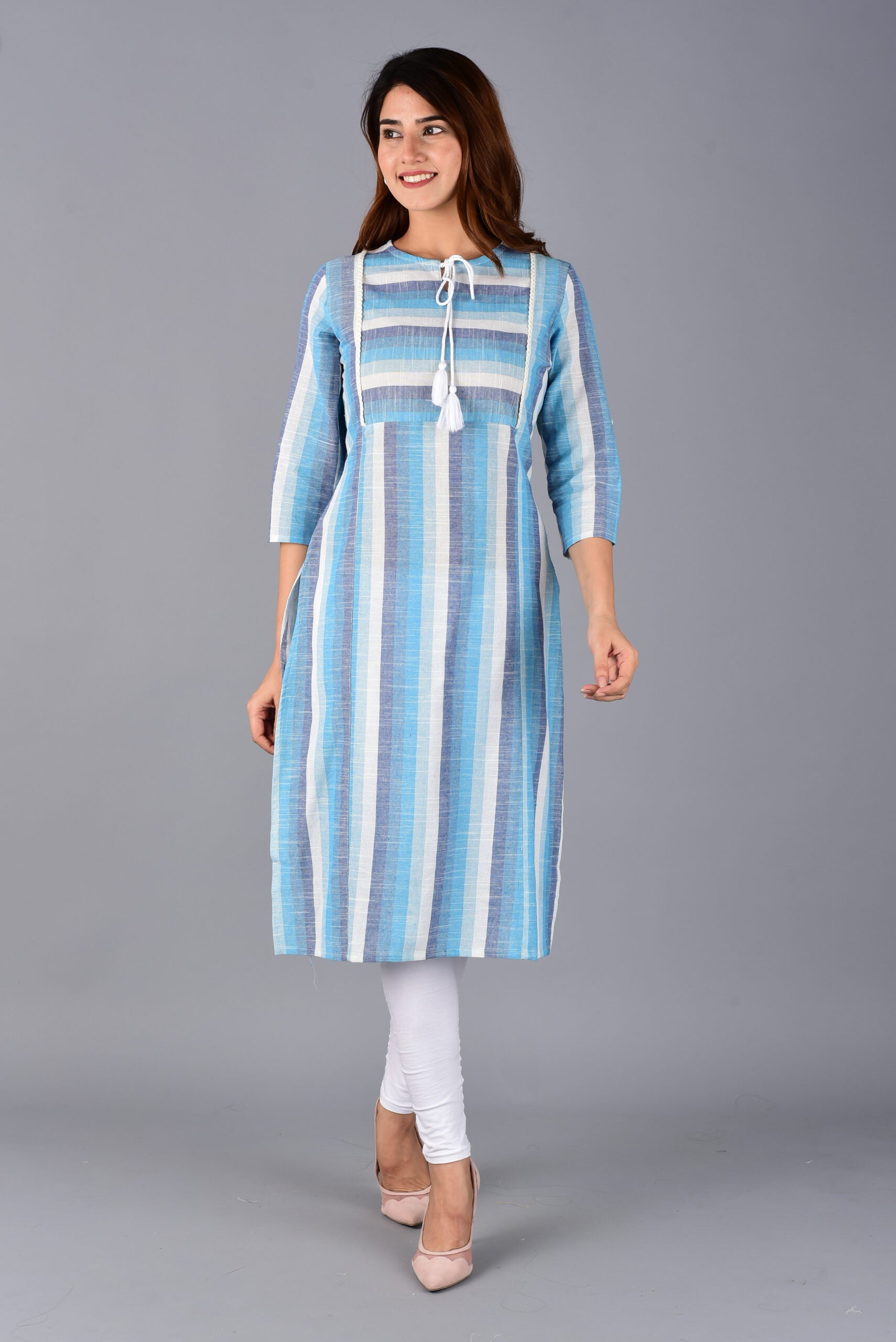 Blue Striped Kurti