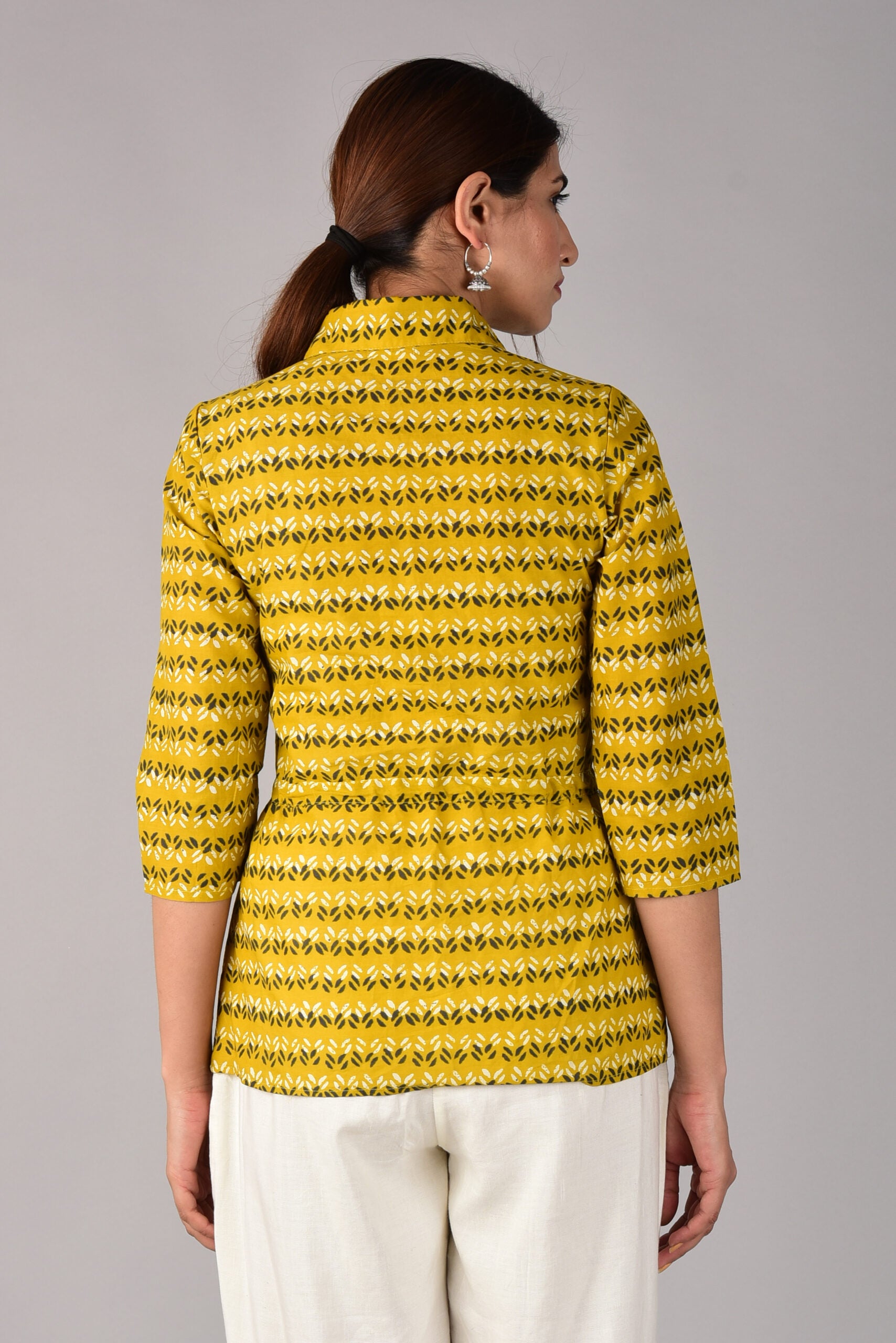 Tie Up Shirt Top With Tassels