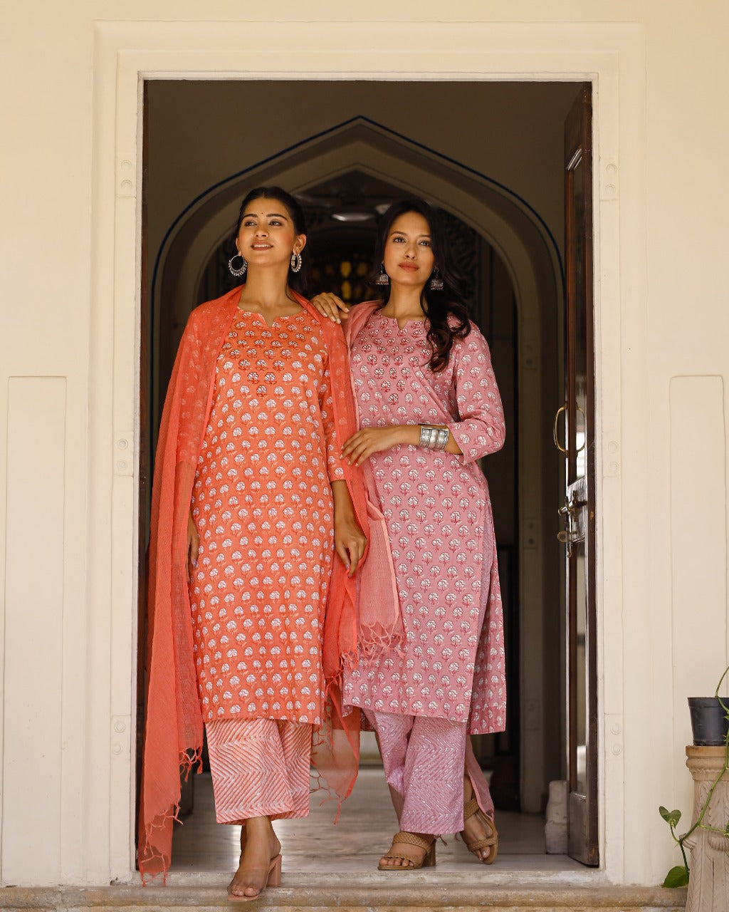 Printed Suit With Floral Motifs