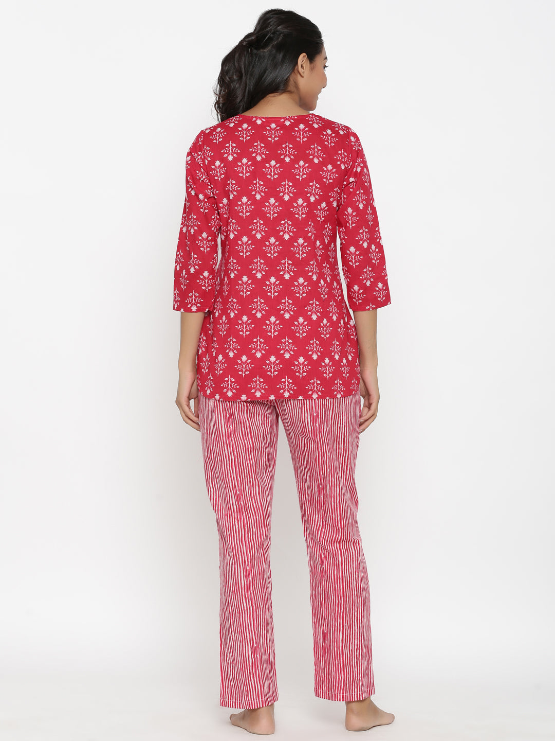 Red Cotton Night Suit