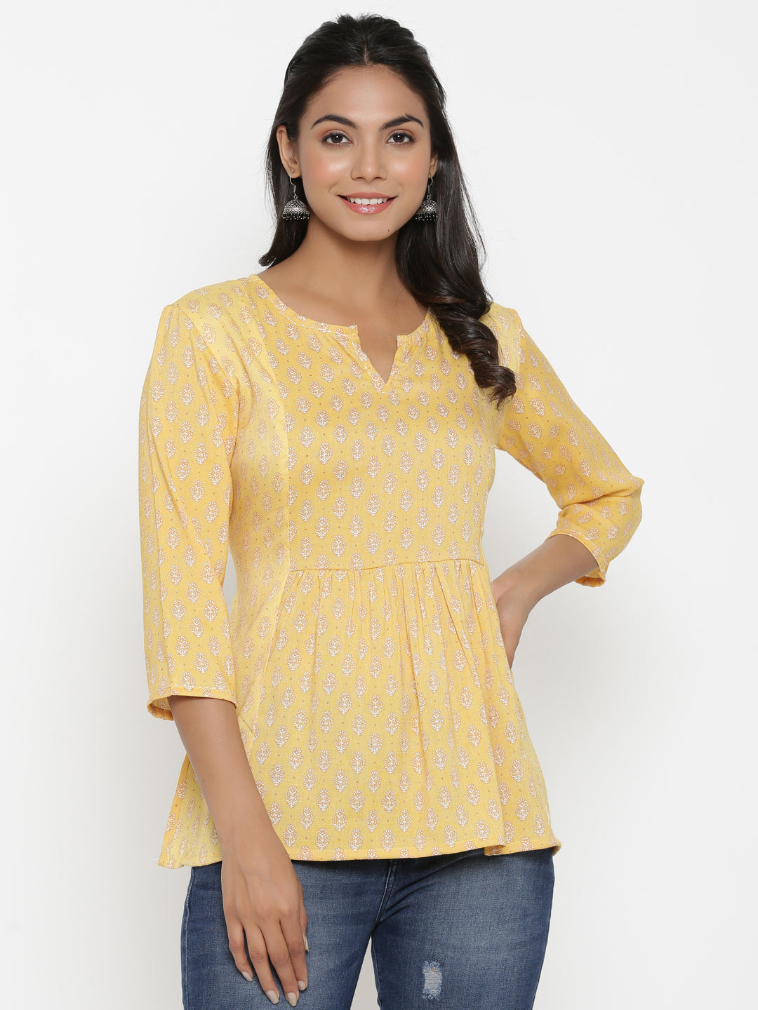 Printed Top With Floral Motifs