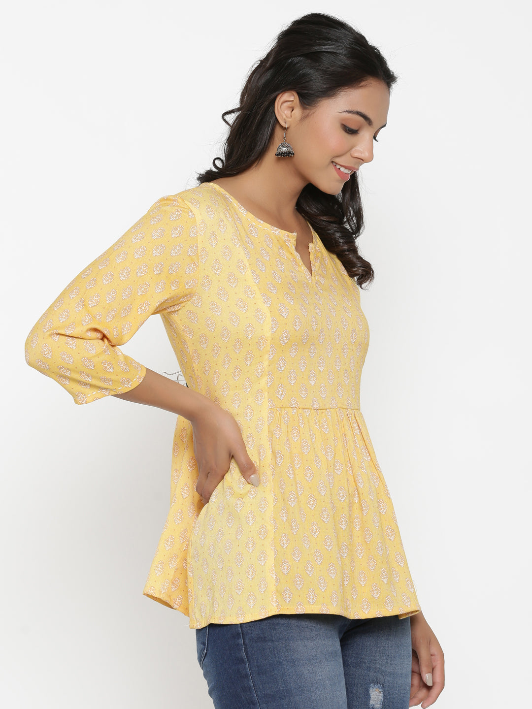 Printed Top With Floral Motifs