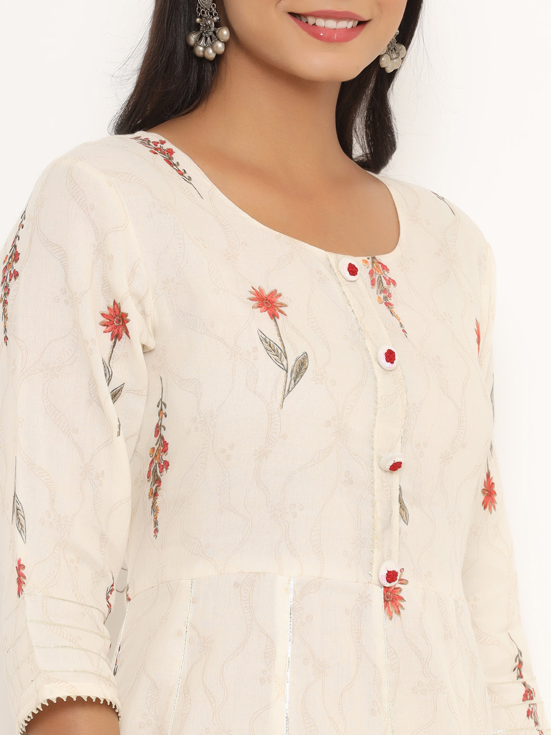 Mulmul Kurta With Tie-Dye Dupatta