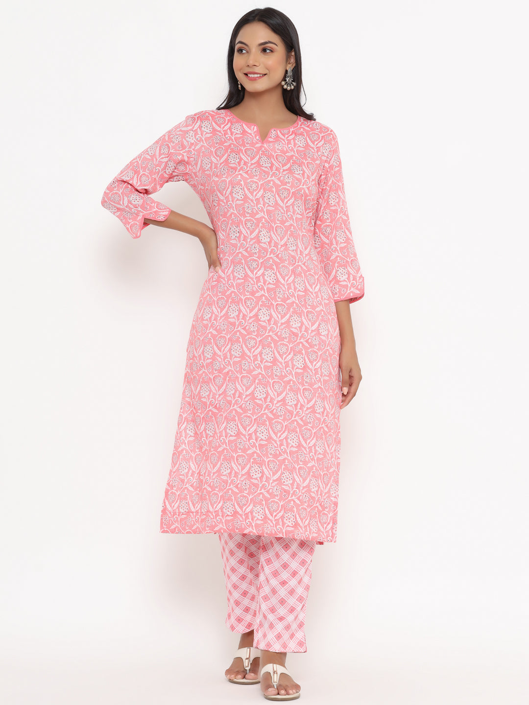 Pink Printed Suit Set