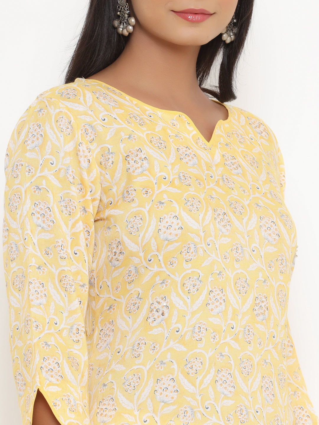 Yellow Printed Suit Set