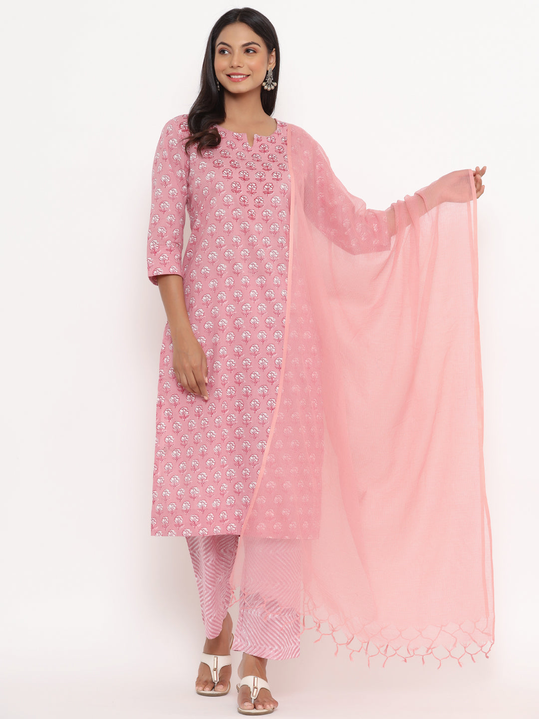 Printed Suit With Floral Motifs