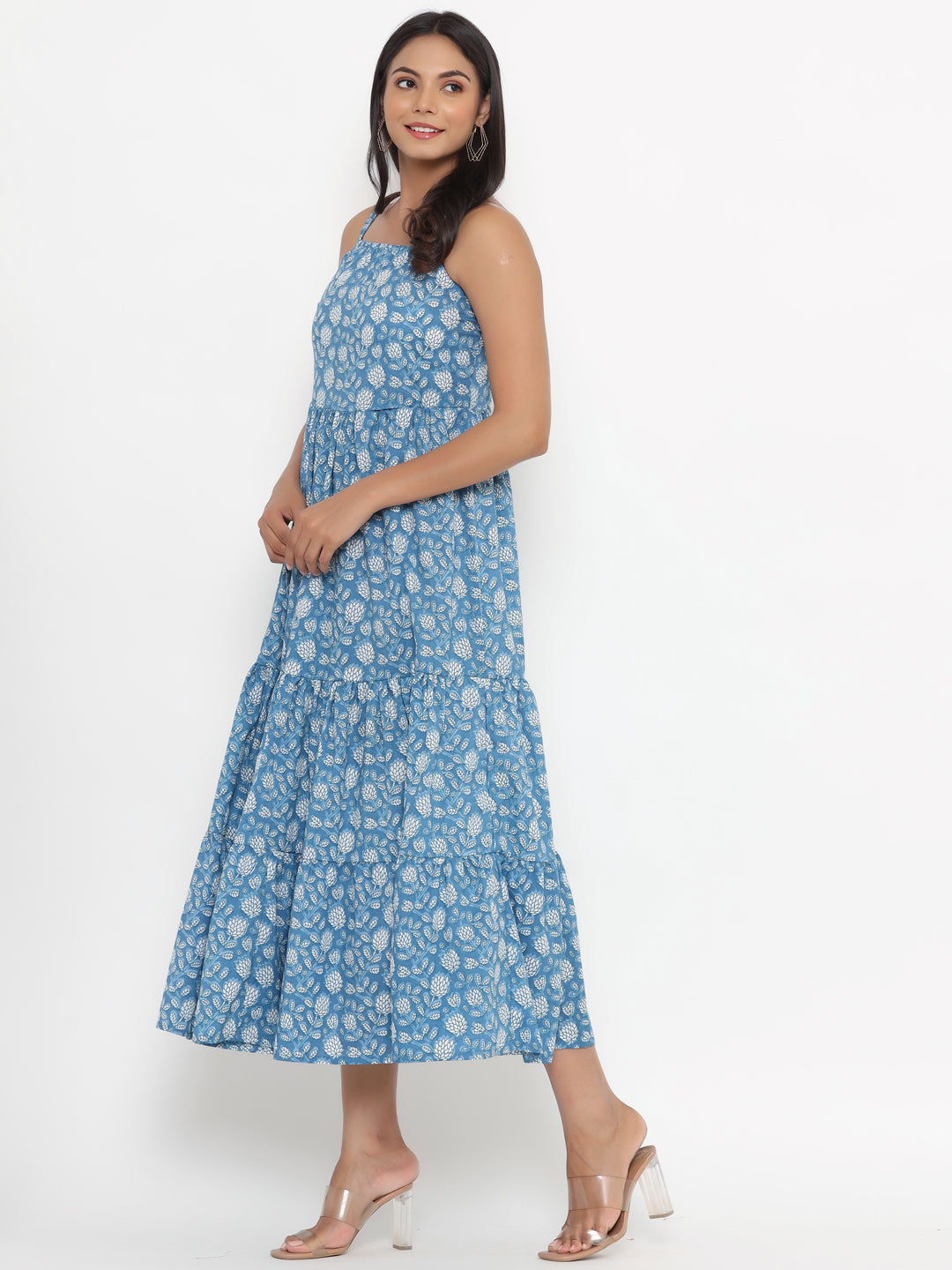 Block Printed Flared Dress