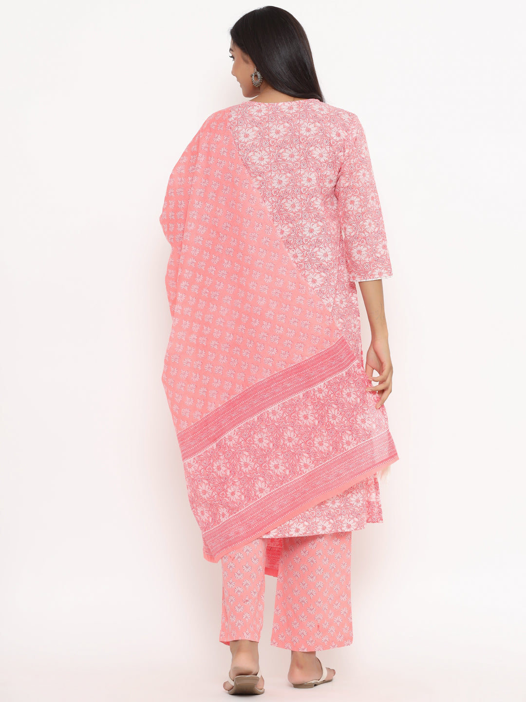 Pink Floral Printed Suit Set