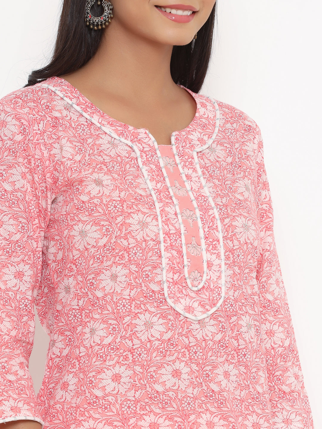 Pink Floral Printed Suit Set