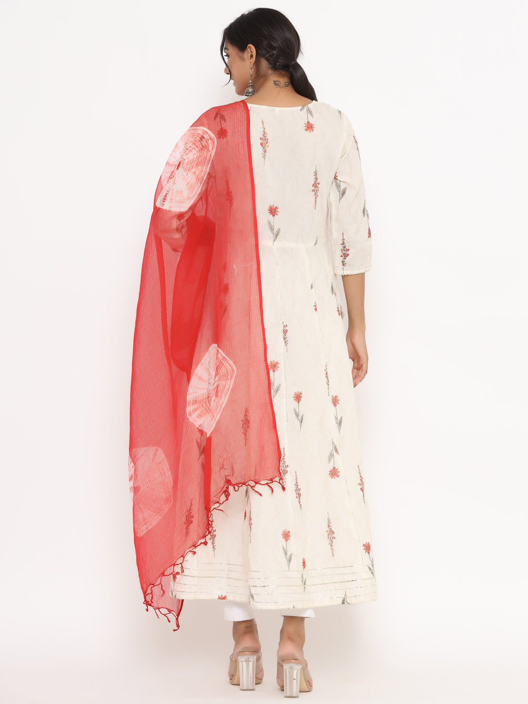 Mulmul Kurta With Tie-Dye Dupatta