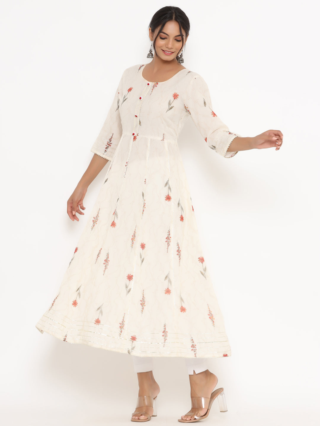 Mulmul Kurta With Tie-Dye Dupatta