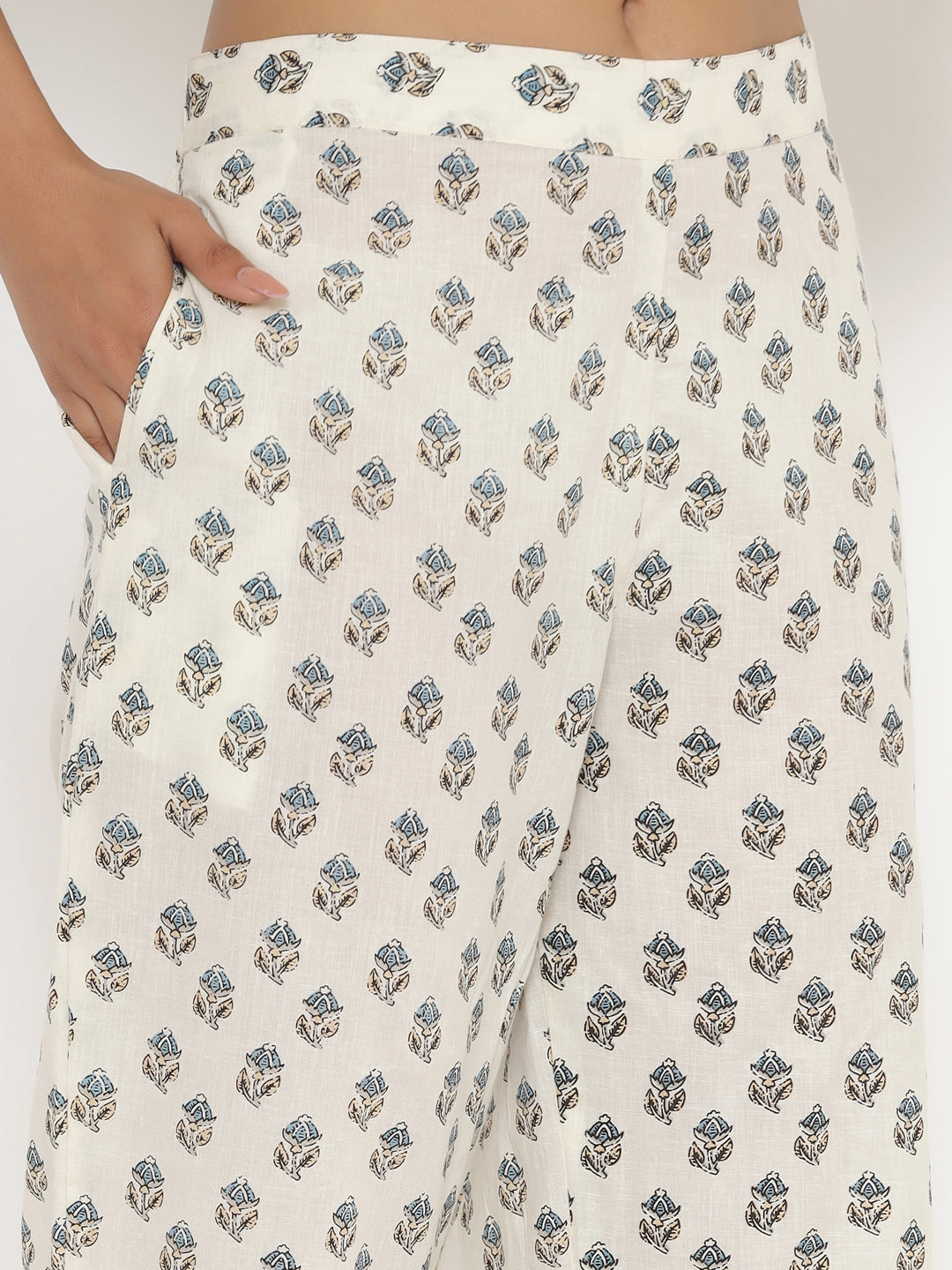 White Jaal Printed Dupatta Set