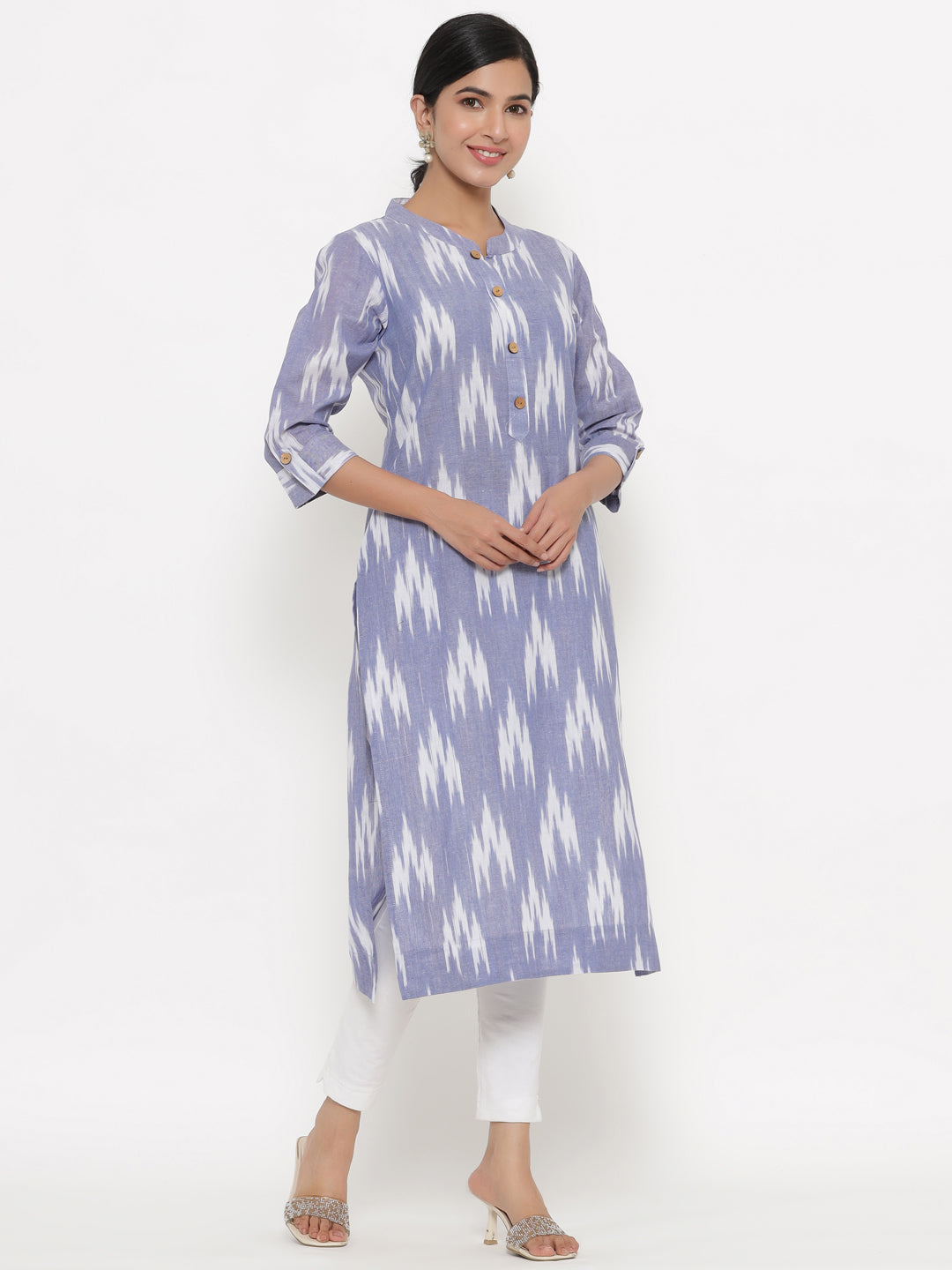 Blue Ikkat Long Kurta