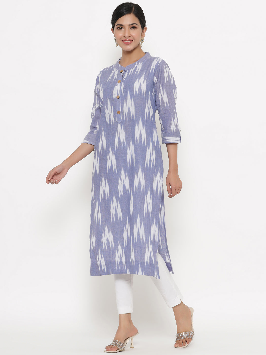 Blue Ikkat Long Kurta