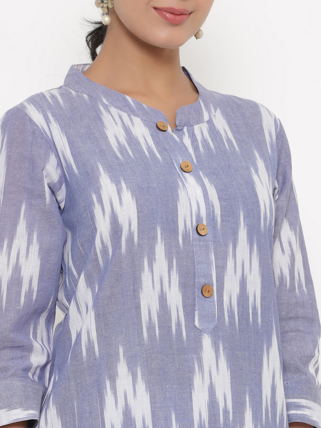 Blue Ikkat Long Kurta