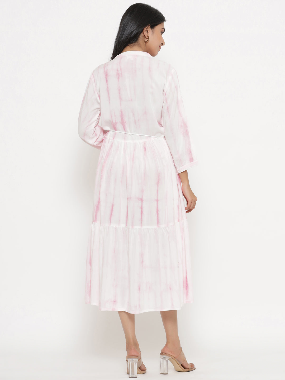 Pink Cotton Tie-Dye Dress