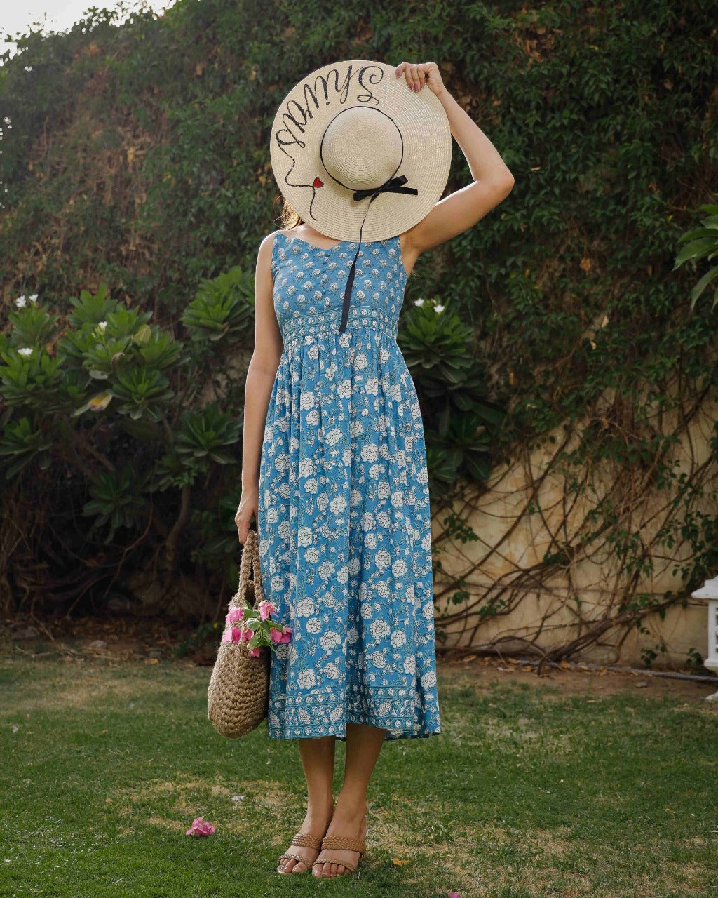 Cotton Printed Dress With Floral Motifs