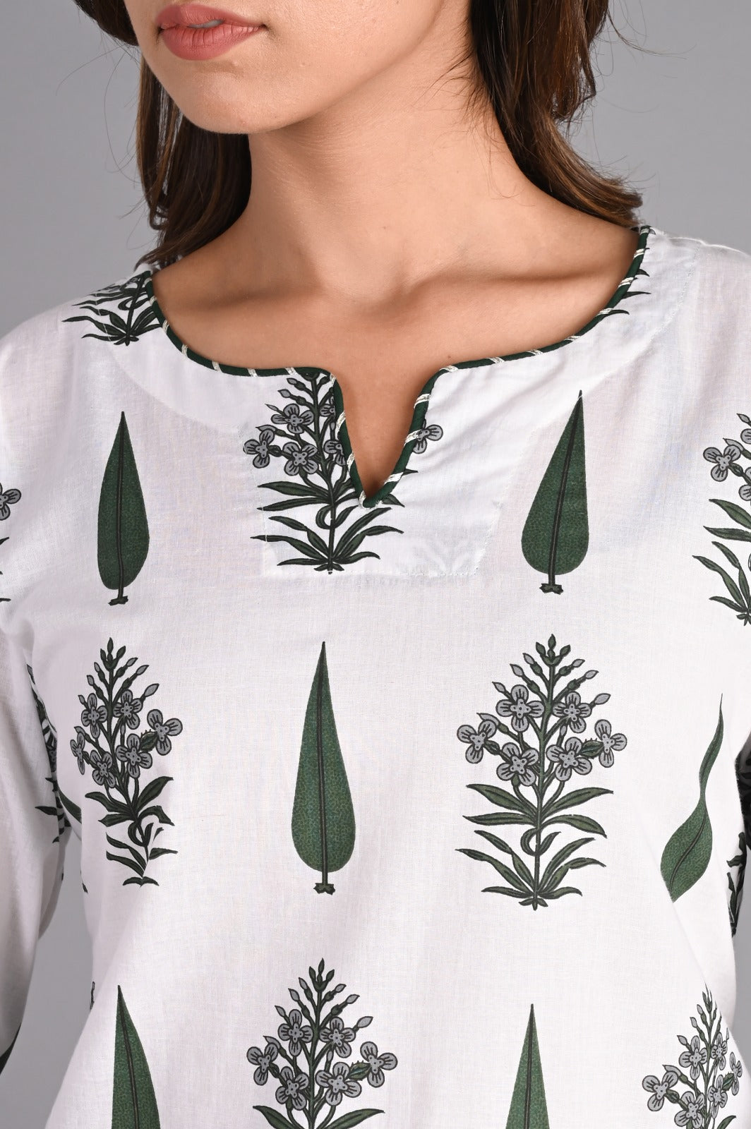 Leaf Printed Green Cotton Co-Ord Set