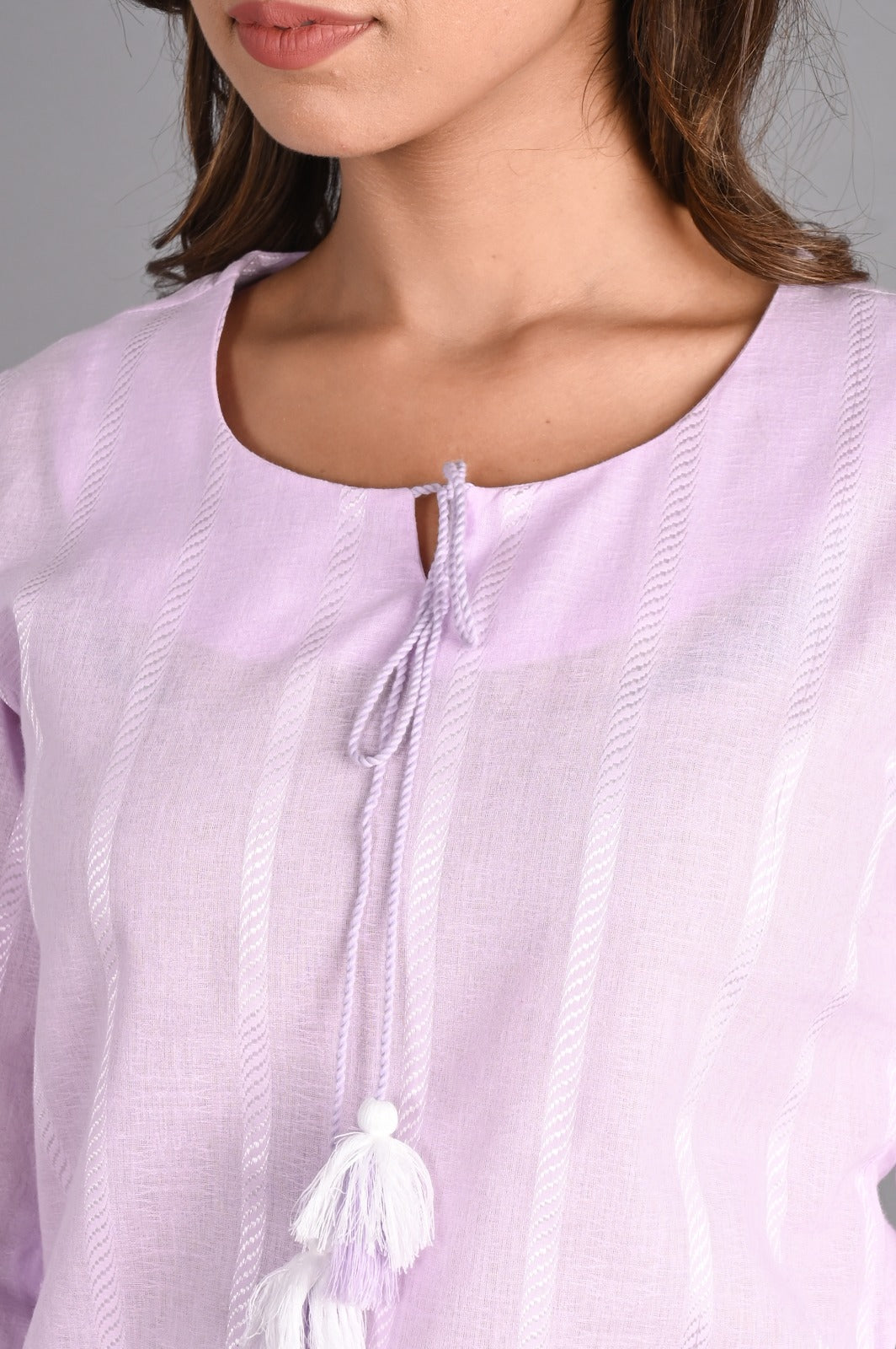 Purple Solid A-Line Top