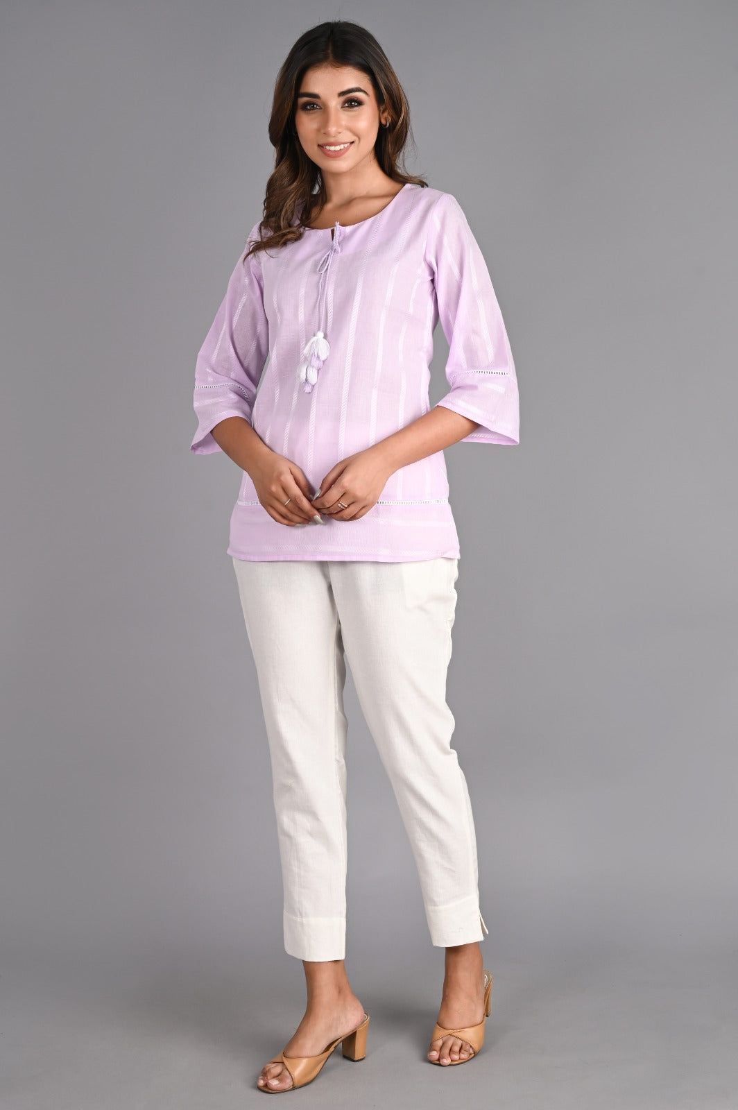Purple Solid A-Line Top