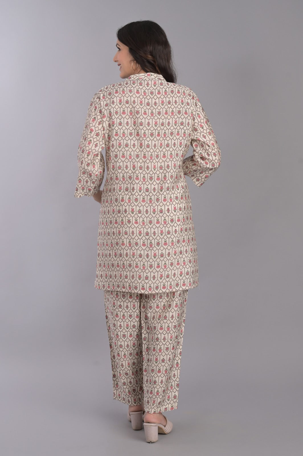 Pink Floral Co-ord Set with Tassels