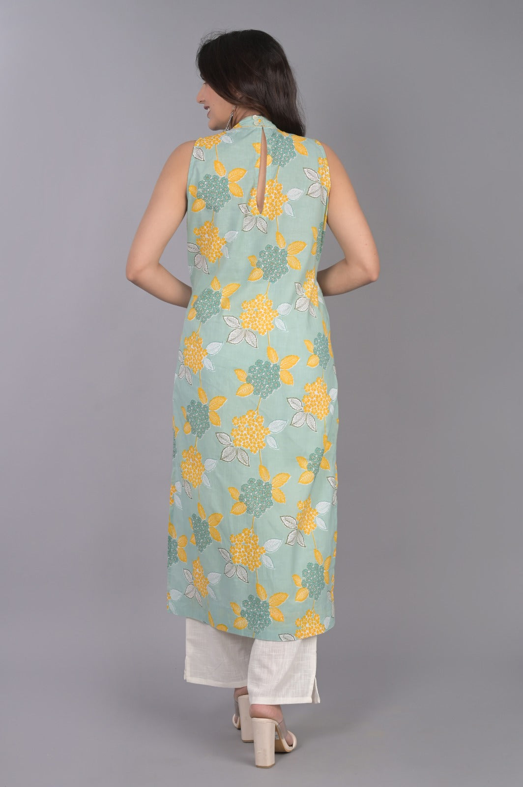 Blue Floral Printed Kurti