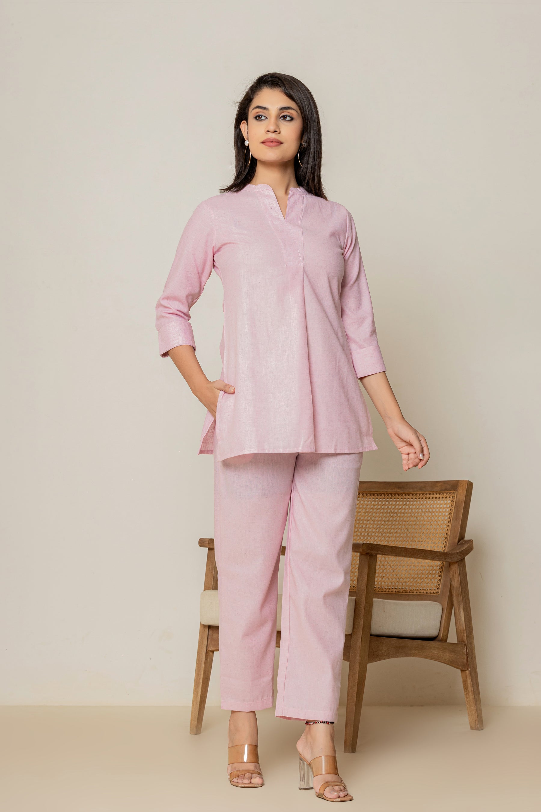 Pink cotton flex co-ord set