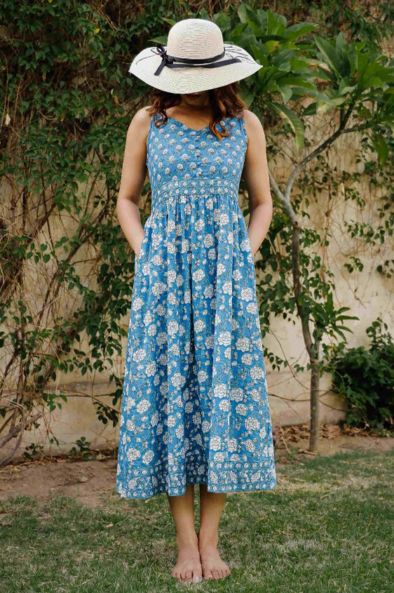 Cotton Printed Dress With Floral Motifs