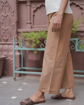 Beige Cotton Pant