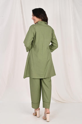 Green Cotton Flex Co-Ord Set