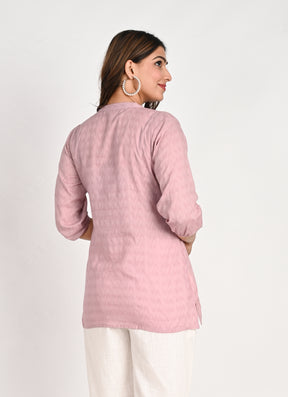 Cotton Pink Pleated Top