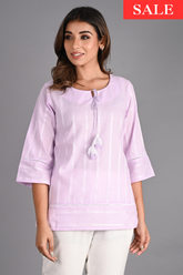 Purple Solid A-Line Top