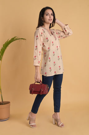 Cotton Red Floral Top
