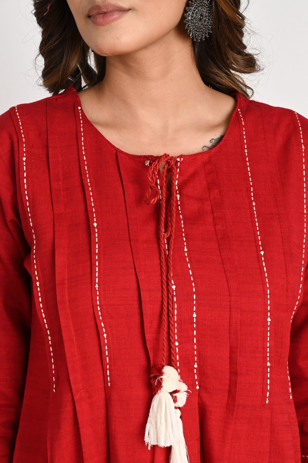 Pleated Red Top