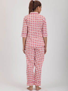 Elephant Printed Cotton Pyjama Set