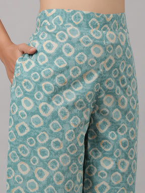 Green Foil Printed Cotton Co-Ord Set