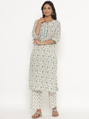 White Jaal Printed Dupatta Set