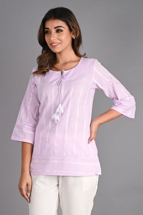 Purple Solid A-Line Top